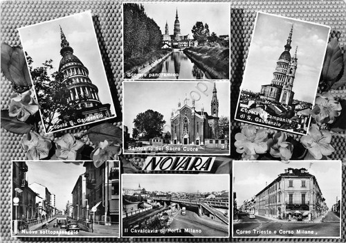Cartolina - Postcard - Novara - vedutine - 1961