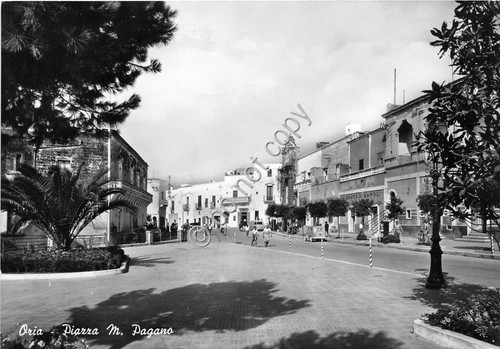 Cartolina - Postcard - Oria - Piazza Pagano - Animata …
