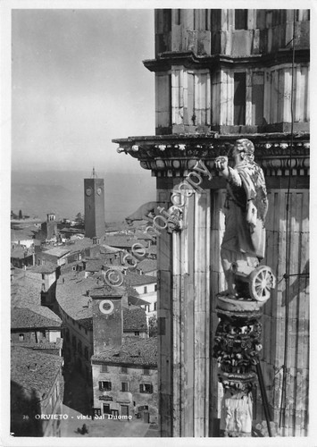 Cartolina - Postcard - Orvieto vista dal Duomo 1948