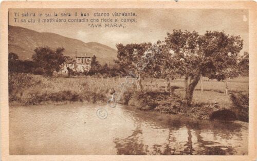 Cartolina - Postcard - Paesaggio lungo fiume - poesia - …
