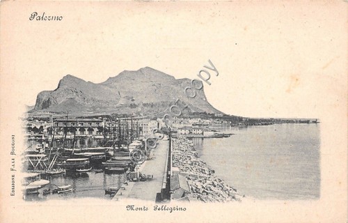 Cartolina - Postcard - Palermo - Monte Pellegrino - barche …