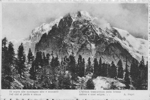 Cartolina - Postcard - Panorama di montagna - poesia A. …