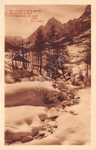 Cartolina - Postcard - Panorama di montagna - poesia A. …