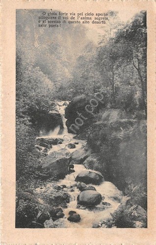 Cartolina - Postcard - Panorama ruscello in montagna - poesia …