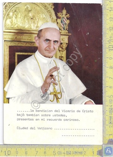 Cartolina - Postcard - Paolo VI - Benedizione in spagnolo …