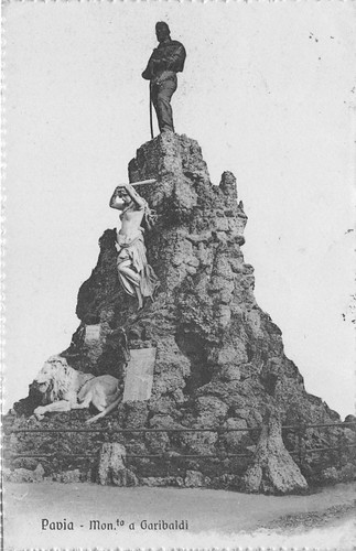 Cartolina - Postcard - Pavia - Monumento a Garibaldi - …