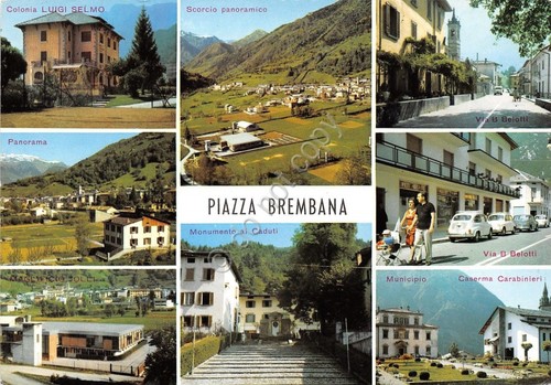 Cartolina - Postcard - Piazza Brembana - vedutine - 1966