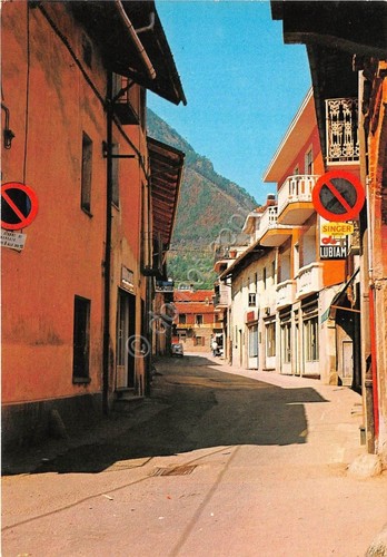 Cartolina - Postcard - Piossasco - Via Roma - Singer …