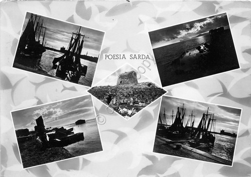 Cartolina - Postcard - Poesia Sarda - vedutine - barca …