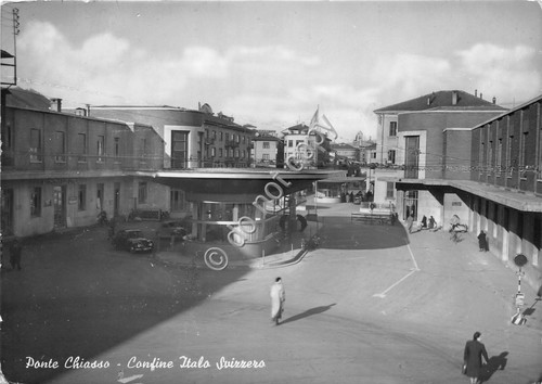 Cartolina - Postcard - Ponte Chiasso Confine Italo Svizzero animata