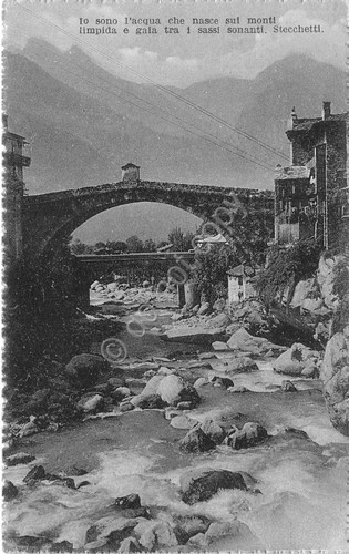 Cartolina - Postcard - ponte e fiume - Poesia Stecchetti …