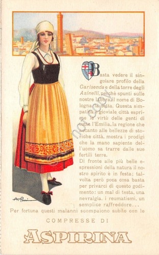 Cartolina - Postcard - Pubblicitaria - Aspirina - Garisenda - …