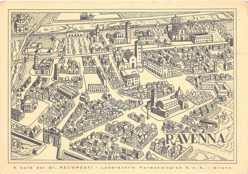 Cartolina - Postcard - Ravenna - Mappa della città - …