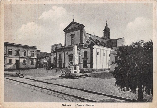 Cartolina - Postcard - Ribera - Piazza Duomo - animata …