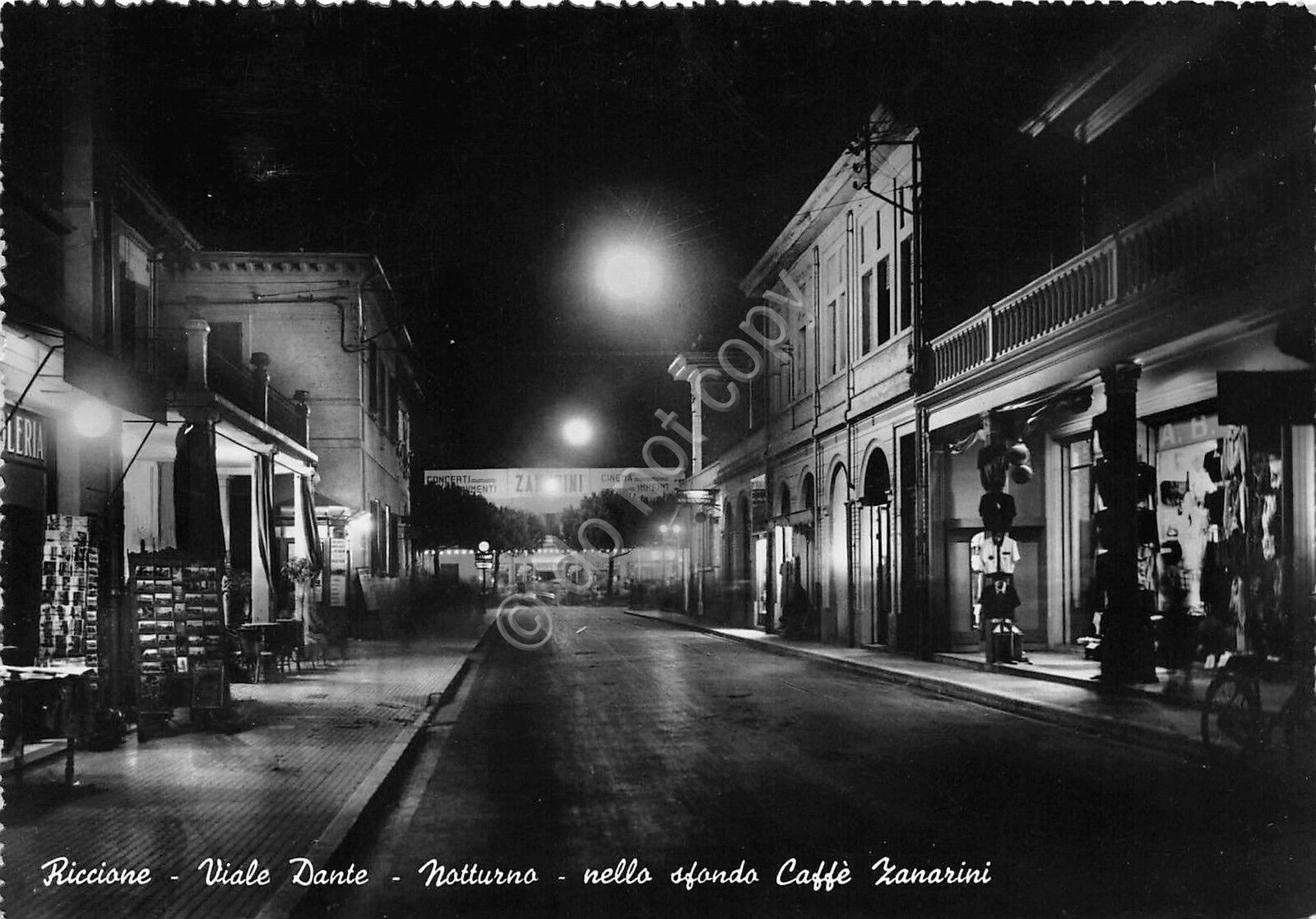 Cartolina - Postcard - Riccione - Via Dante - Caffè …