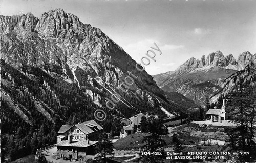 Cartolina - Postcard - Rifugio Contrin - Sassolungo - 1951