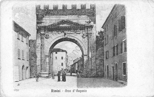 Cartolina - Postcard - Rimini - Arco d'Augusto - Animata …