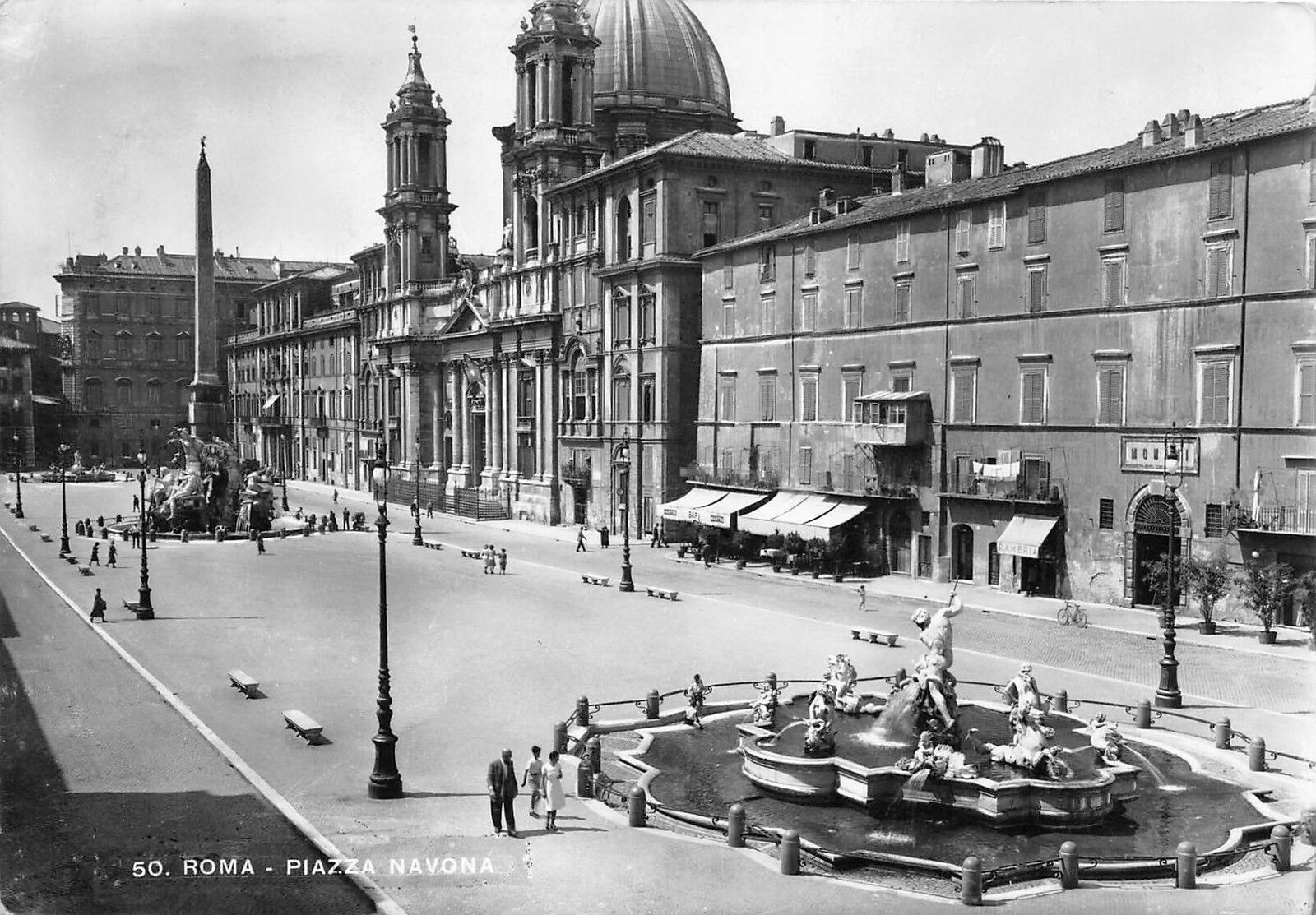 Cartolina - Postcard - Roma - Piazza Navona - 1952