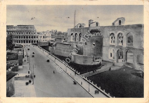 Cartolina - Postcard - Roma Via dell'Impero animata auto d'epoca …