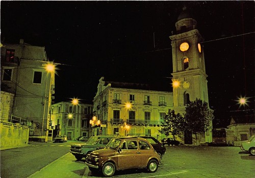 Cartolina - Postcard - Rossano - Piazza Steri - Notturno …