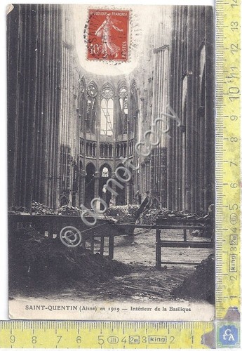 Cartolina - Postcard - Saint Quentin Basilique - Ruins - …