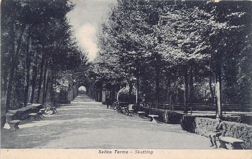 Cartolina - Postcard - Salice Terme - Skating - 1931