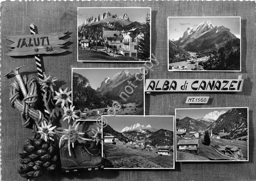 Cartolina - Postcard - Saluti da - Alba di Canazei …