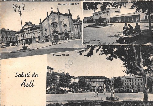 Cartolina - Postcard - Saluti da - Asti - vedutiine …