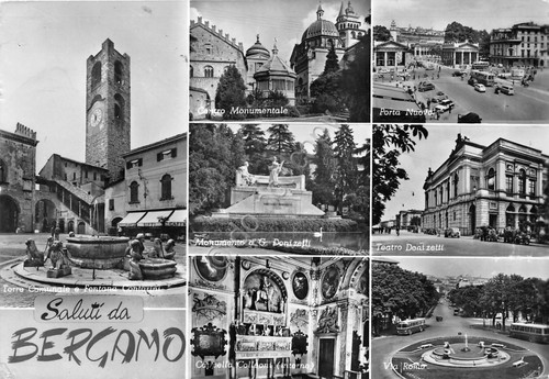 Cartolina - Postcard - Saluti da - Bergamo - vedutine …