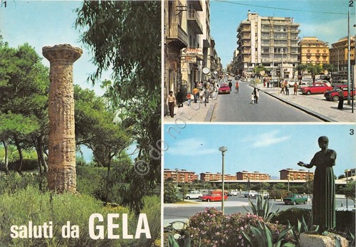 Cartolina - Postcard - Saluti da - Gela - Vedutine …