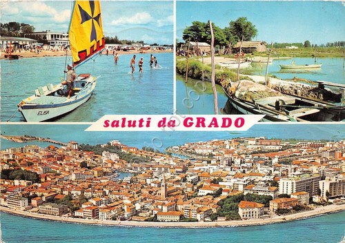 Cartolina - Postcard - Saluti da - Grado - Vedutine …