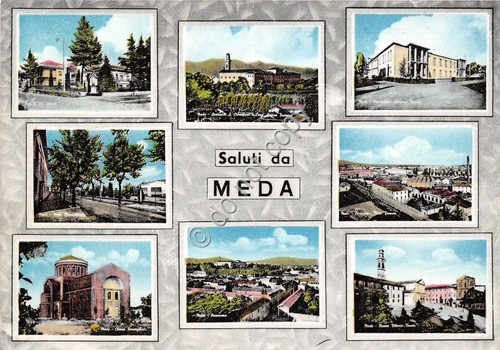 Cartolina - Postcard - Saluti da - Meda - Vedutine …