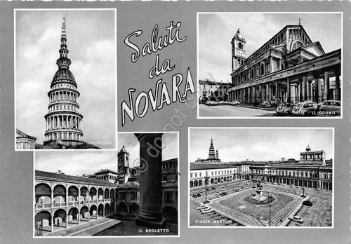 Cartolina - Postcard - saluti da - Novara - Vedutine