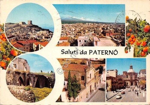 Cartolina - Postcard - Saluti da - Paternò - vedutine …