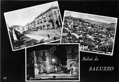Cartolina - Postcard - Saluti da - Saluzzo - Vedutine …
