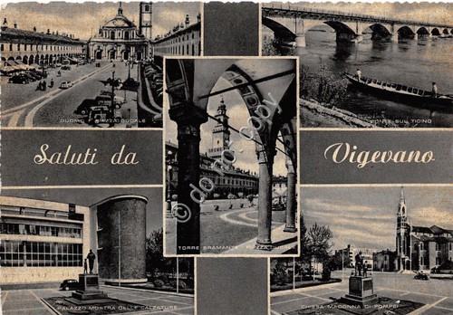 Cartolina - Postcard - Saluti da - Vigevano - Multivisione …