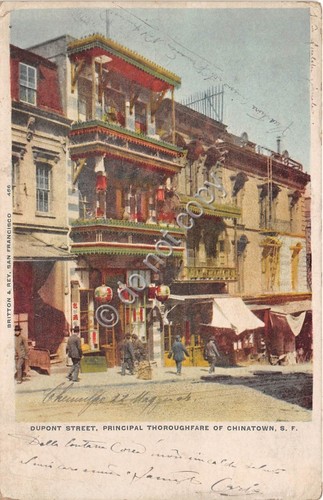Cartolina - Postcard - San Francisco Dupont Street Chinatown animata …