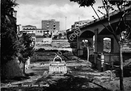 Cartolina - Postcard - Sassari - Fonte e Ponte Rosello …