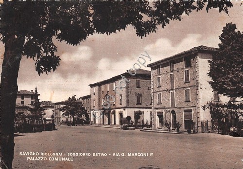 Cartolina - Postcard - Savigno - Palazzo Comunale - 1952