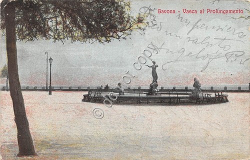 Cartolina - Postcard - Savona vasca al prolungamento anni '30 …