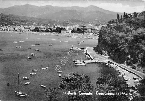Cartolina - Postcard - Sestri Levante - Lungomare dal porto …