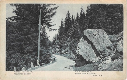 Cartolina - Postcard - strada di montagna - Poesia Zanella …