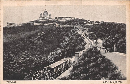 Cartolina - Postcard - Superga Ferrovia treno a cremagliera animata …