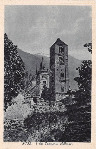 Cartolina - Postcard - Susa - I due Campanili millenari …