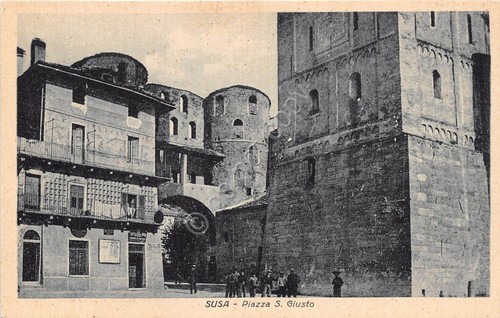 Cartolina - Postcard - Susa - Piazza San Giusto - …