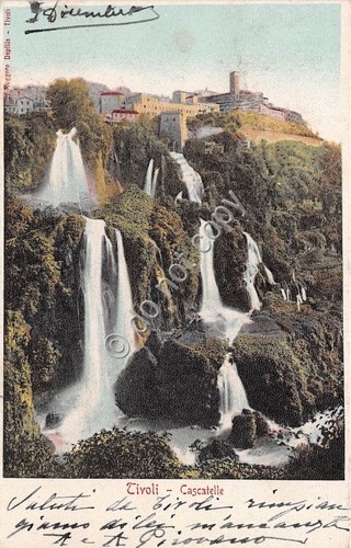 Cartolina - Postcard - Tivoli cascatelle 1908