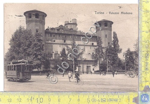 Cartolina - Postcard - Torino - Piazza Madama - animata …