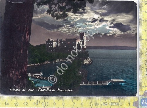 Cartolina - Postcard - Trieste - Notturno - Castello Miramare …