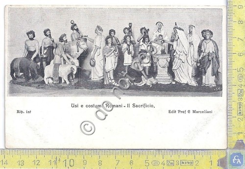 Cartolina - Postcard - Usi e Costumi Romani - Sacrificio …