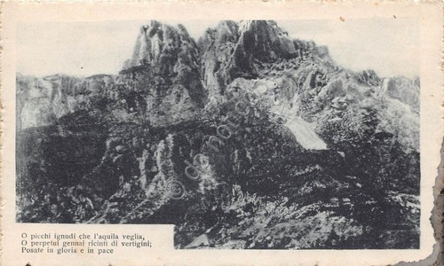 Cartolina - Postcard - Vetta di montagna - poesia - …